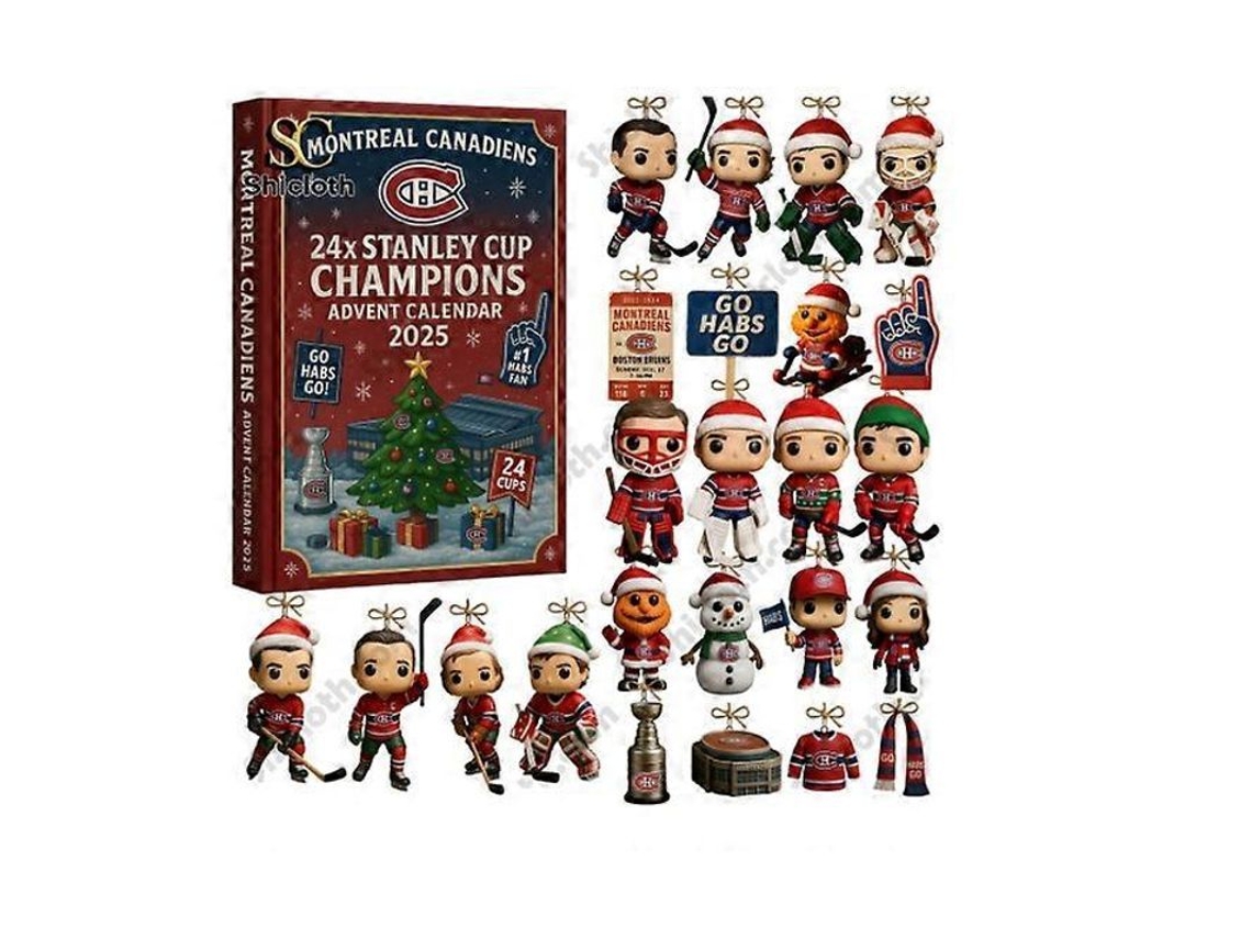 Adorno de árvore de Natal caixa surpresa Montreal Canadiens pendente de acrílico 26*18*3cm S/MARCA