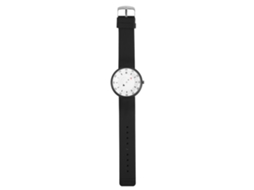Reloj De Pulsera De Cuarzo Moda Con Correa De Silicona Redonda Negro Blanco
