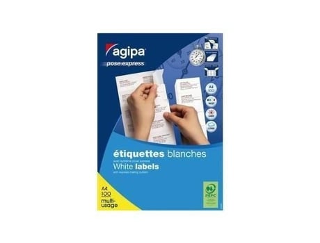 Etiquetas Agipa Instalação Expressa 1400 Etiquetas 104 X 42,4 Mm Adesivo Permanente