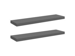 Prateleiras de Parede MAISON EXCLUSIVE Suspensas 2 Pcs 90x23,5x3,8cm em MDF Cinza