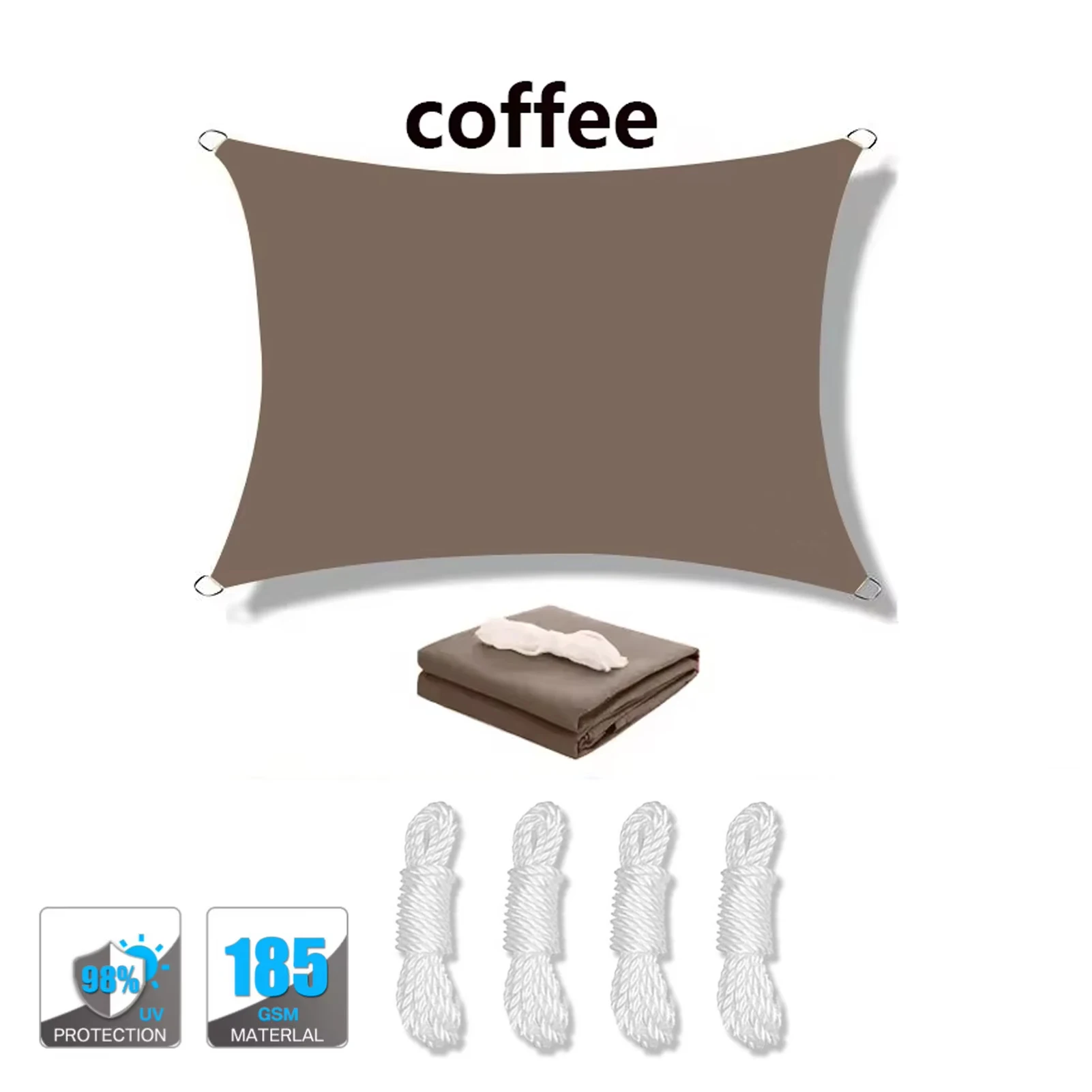 Vela de Sombreamento MDUG cor café 300x400cm com proteção UV