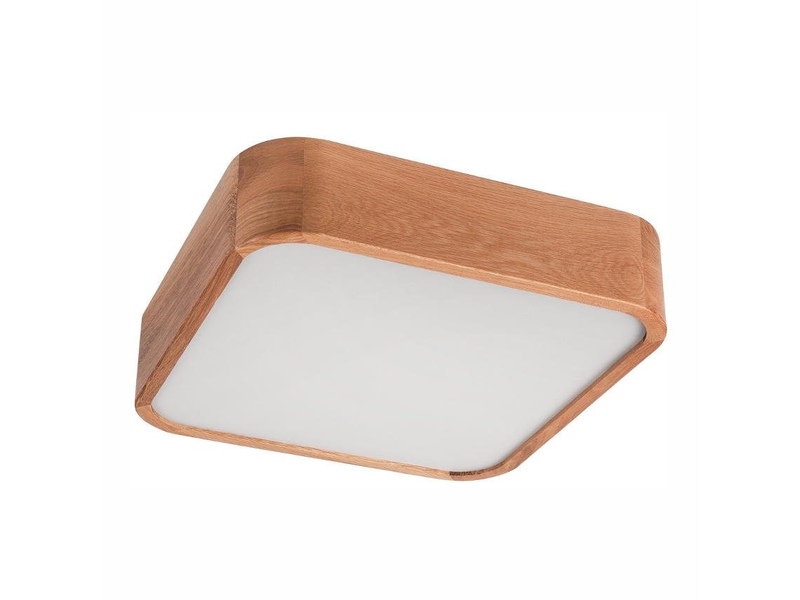 Candeeiro De Teto Gaspar, Madeira, Castanho, 35x35x8 Cm, Seven Design