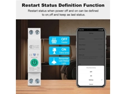 Lurelia Interruptor Inteligente Wi-fi Tuya 1pn 63a Trilho Din