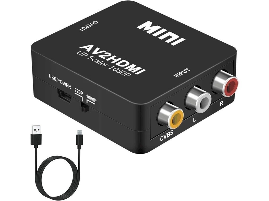 1080p Mini Rca Av Para Hdmi Adaptador Conversor Compatível Pc, Xbox, Ps4, Tv, Stb, Vhs, Vcr Pal/ntsc Conversão Av Composta Cvbs Bestvite