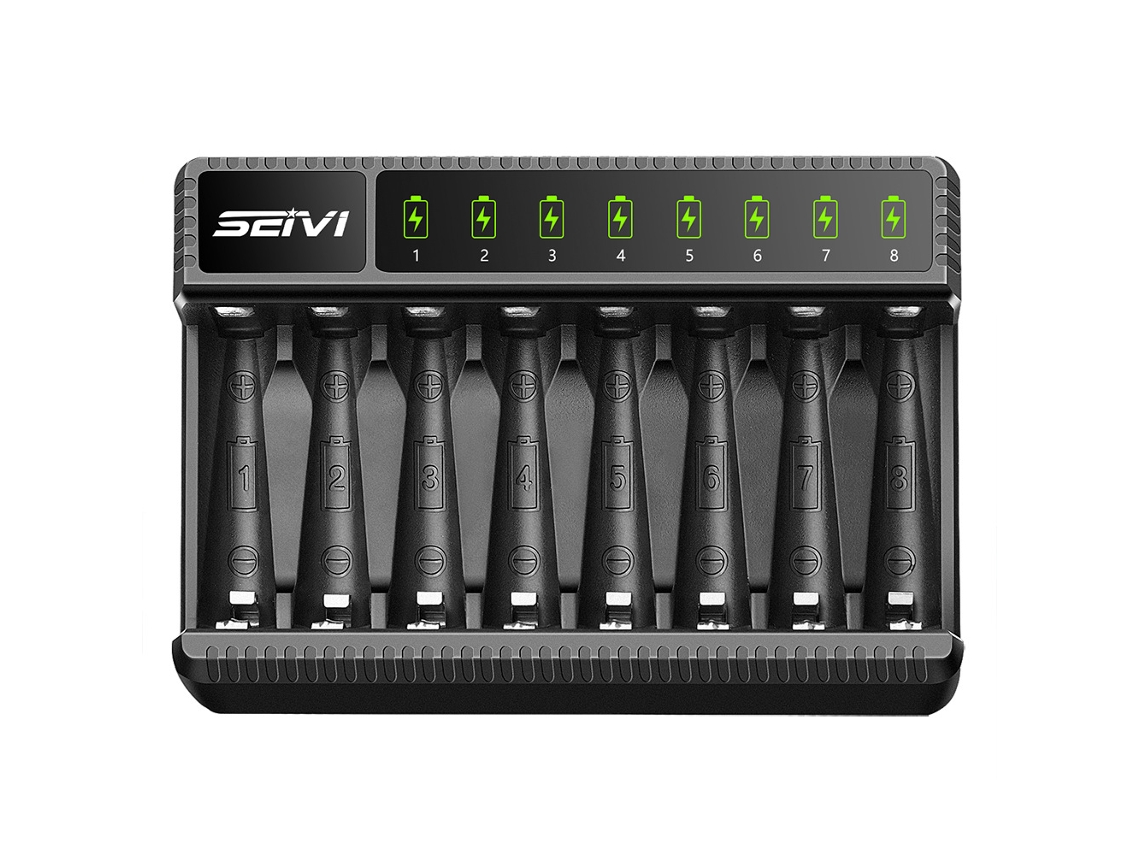 Lurelia Carregador De Pilhas 1a Led Usb 2,8 Cm Aa Para Recarregáveis Com Proteção