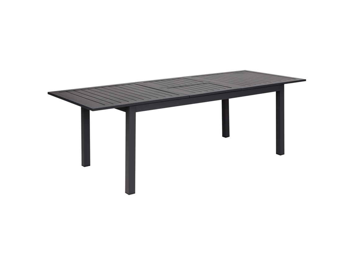 Mesa De Refeição De Jardim Extensível Skaloma 180/240 Cm 90 Cm Metal Cinzento Escuro