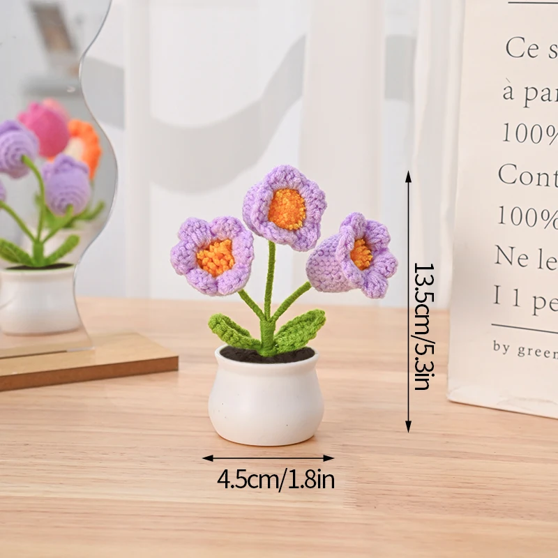 Vasos De Flores De Crochê, Vasos De Flores Artificiais, Flores Trançadas À Mão