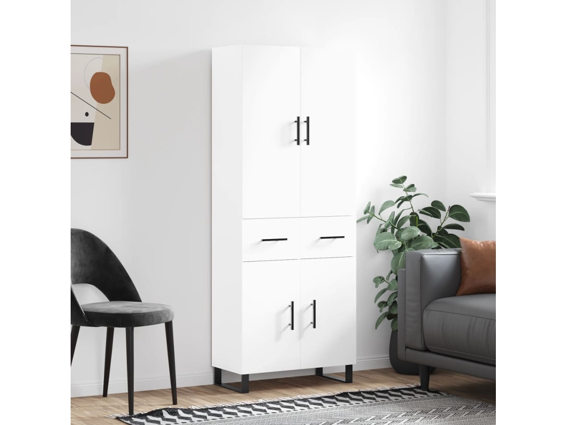 Armario alto 69,5x34x180 cm Derivados de madera Blanco