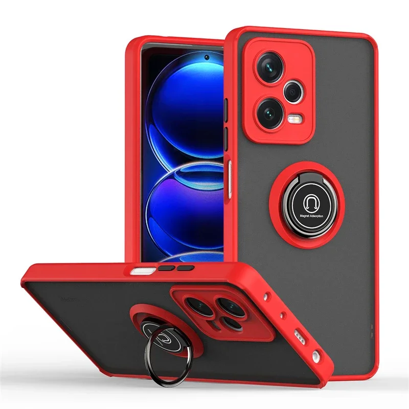 (vermelho, Redmi Note 13 Pro) Caso De Telefone, Suporte De Anel De Sucção Magnética, Antiderrapante, Anti-queda