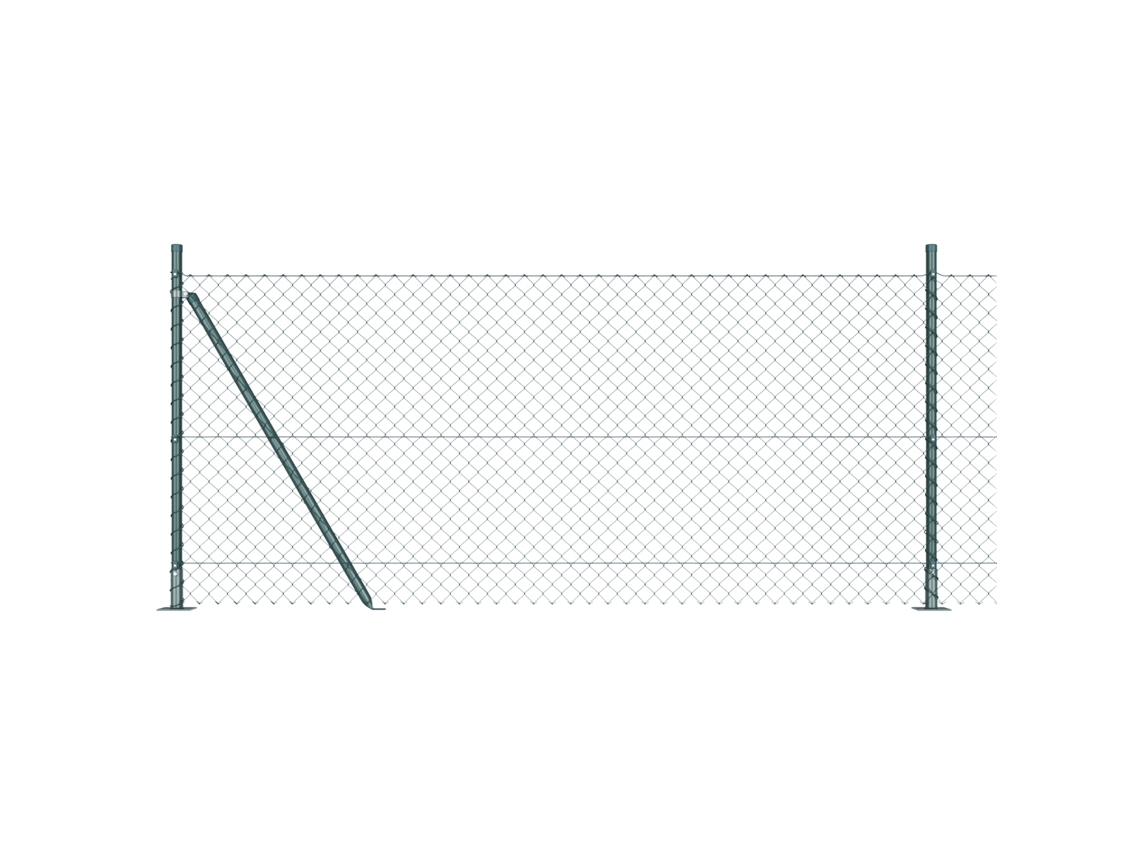 Conjunto 1 Poste De Cerca Vidaxl Verde Aço (10 X 0,8 M)