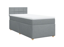 Cama com Molas e Colchão Tecido Cinzento Claro MAISON EXCLUSIVE (100x200 cm)