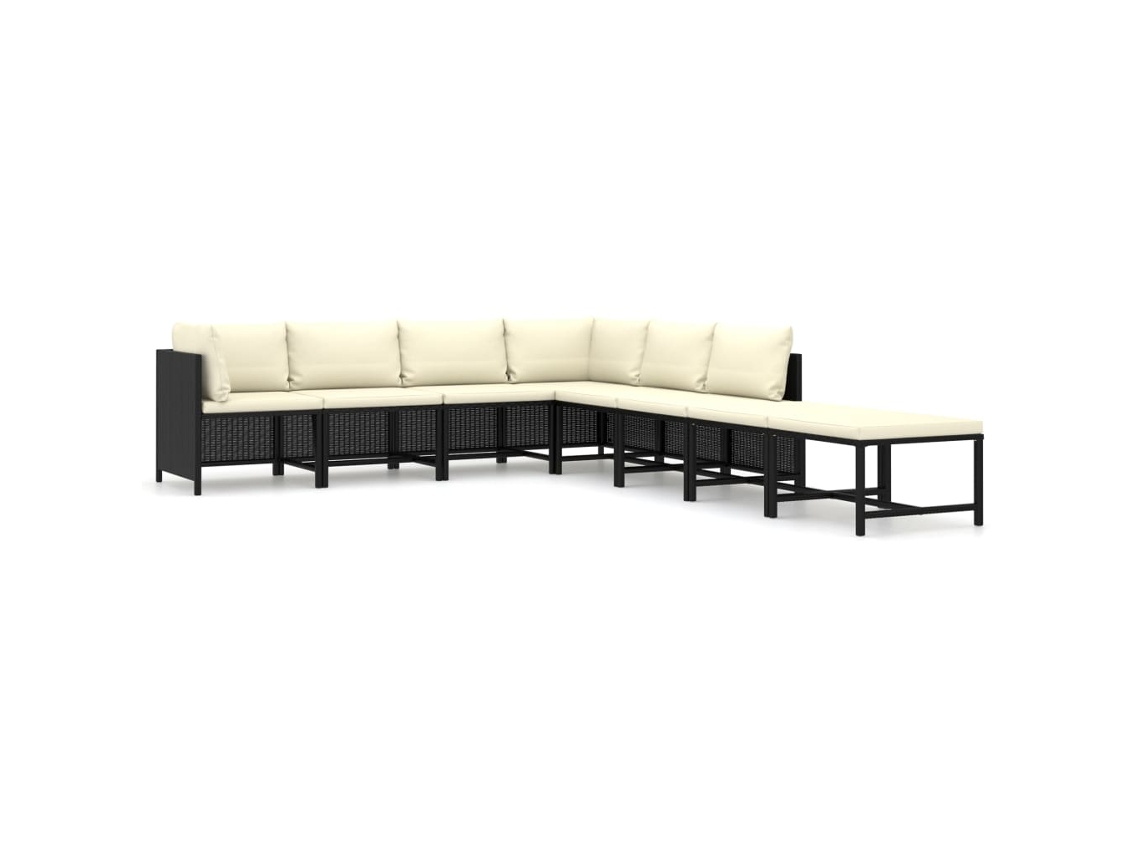 Garden Lounge Set, Garden Lounge Sets Vidaxl Preto Rattan / Vime (n/a)