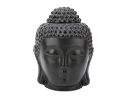 Queimador de Óleo Essencial com Design de Cabeça de Buda Preto | S/MARCA