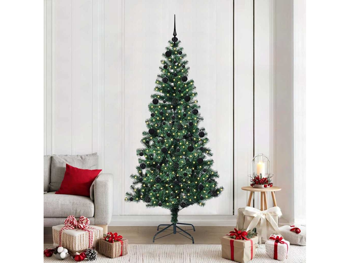 Vidaxl Árvore De Natal Artificial Pré-iluminada Verde 210 Cm
