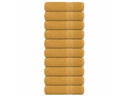 Vidaxl Toalhas De Mãos Frogn 10 Pcs 50x100 Cm 360 G/m² Ouro