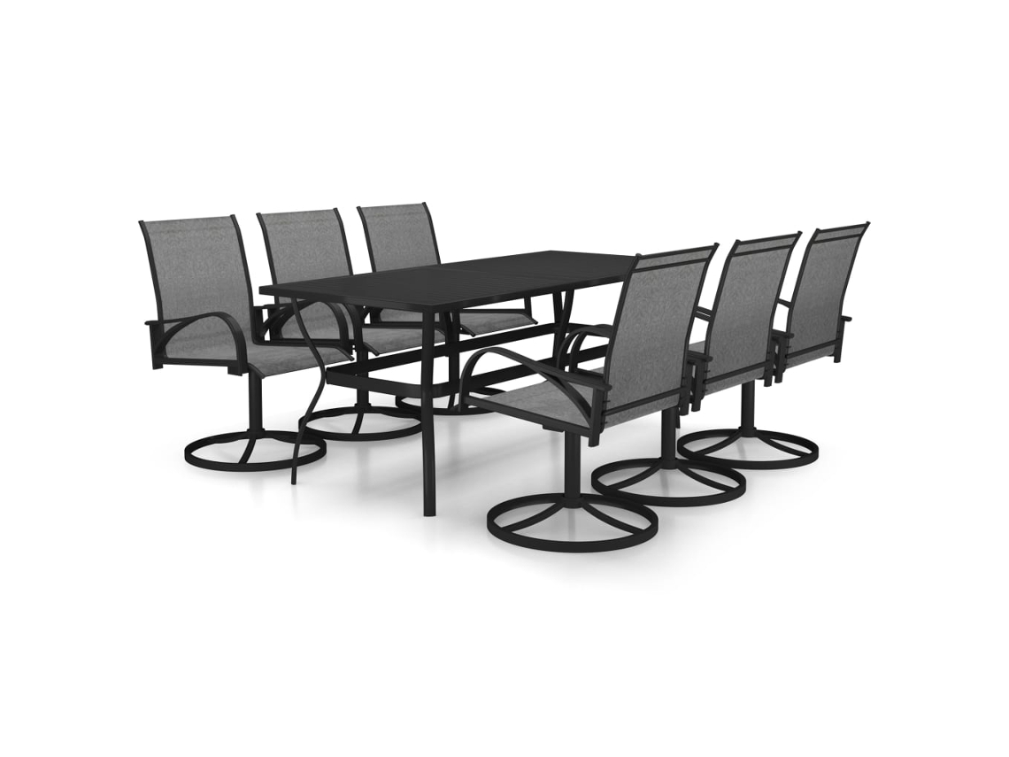 Dining Set, Dining Sets Vidaxl Cinzeto Aço (mesa Com 190 Cm De Comprimento)