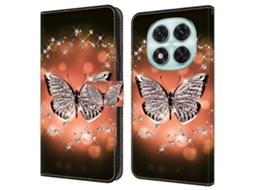 Capa Para Xiaomi Redmi Note 14 Pro 5g Com Padrão 3d, Em Couro Pu, Com Suporte, Borboleta De Cristal