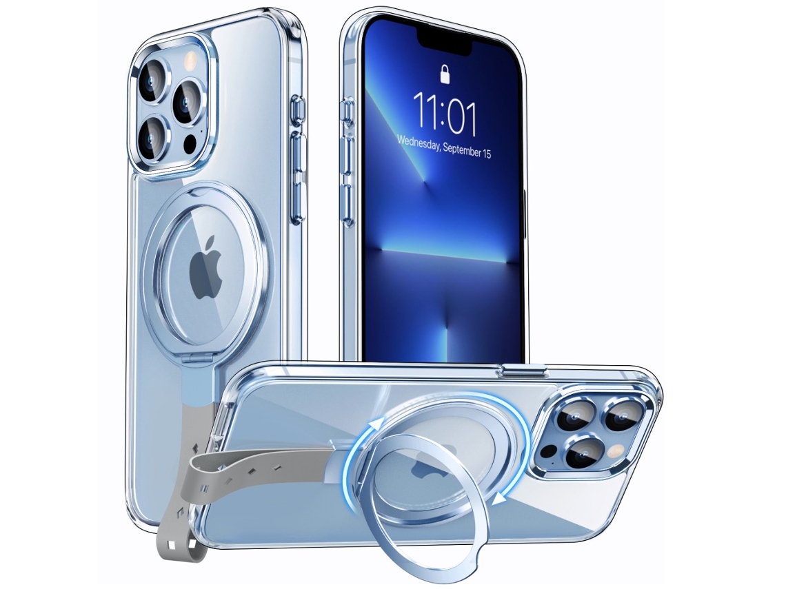 Suporte Casa Cinza Para Iphone 13 Pro Pele Sintética Anti-choque Magnética Cinzento