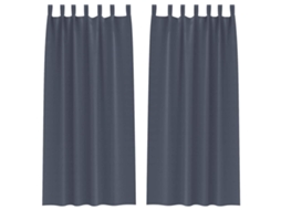 Conjunto 2 Cortinas Opacas Vidaxl Antracite Poliéster (260 X 140 Cm)