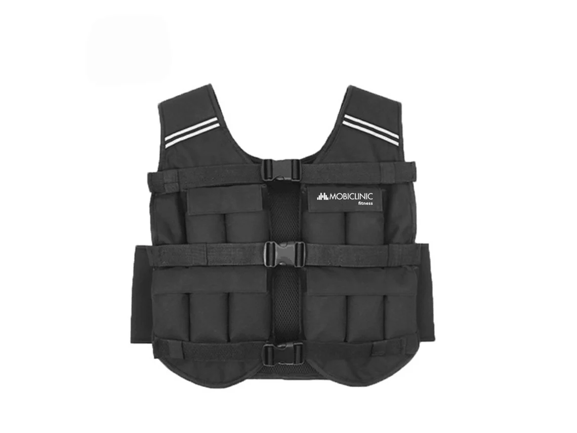 Colete de peso 20 kg MOBICLINIC Ajustável peso Respirável Acolchoado Adaptável Iron20 Preto
