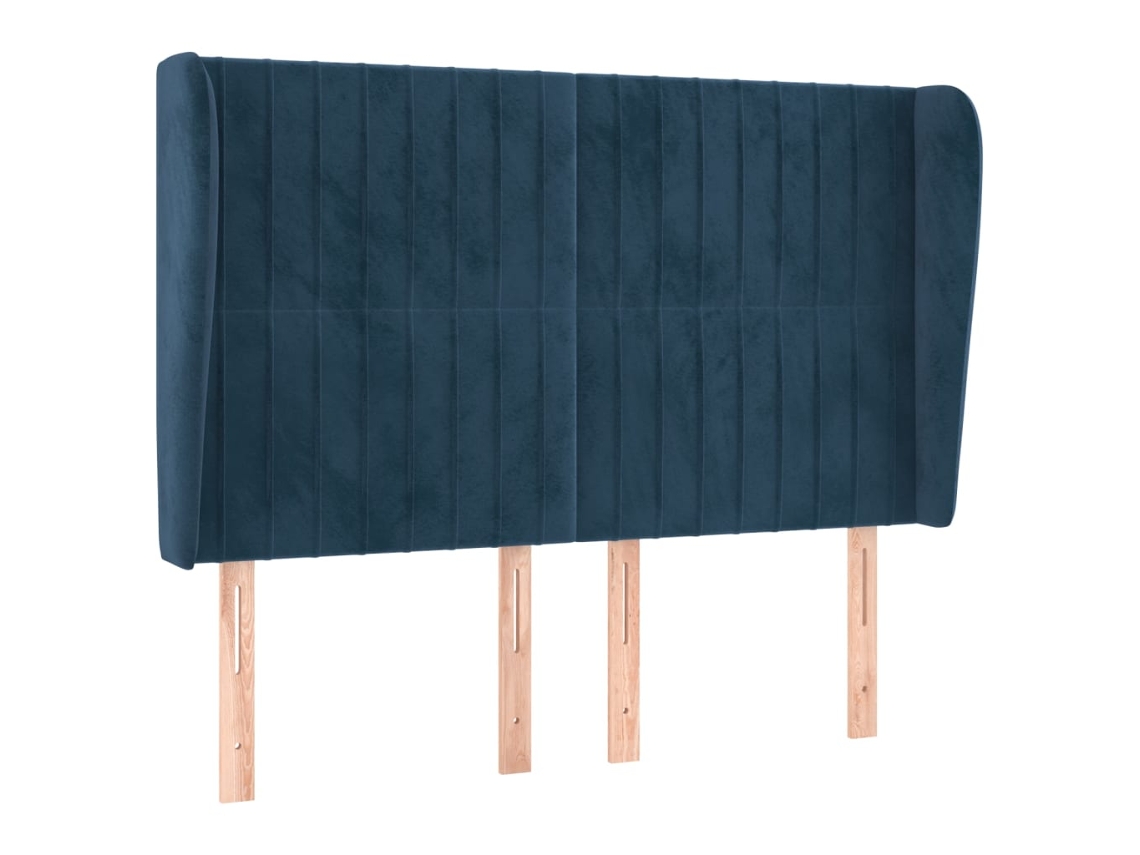 Cabeceira de Cama com Abas Veludo Azul Escuro MAISON EXCLUSIVE 147x23x118 cm