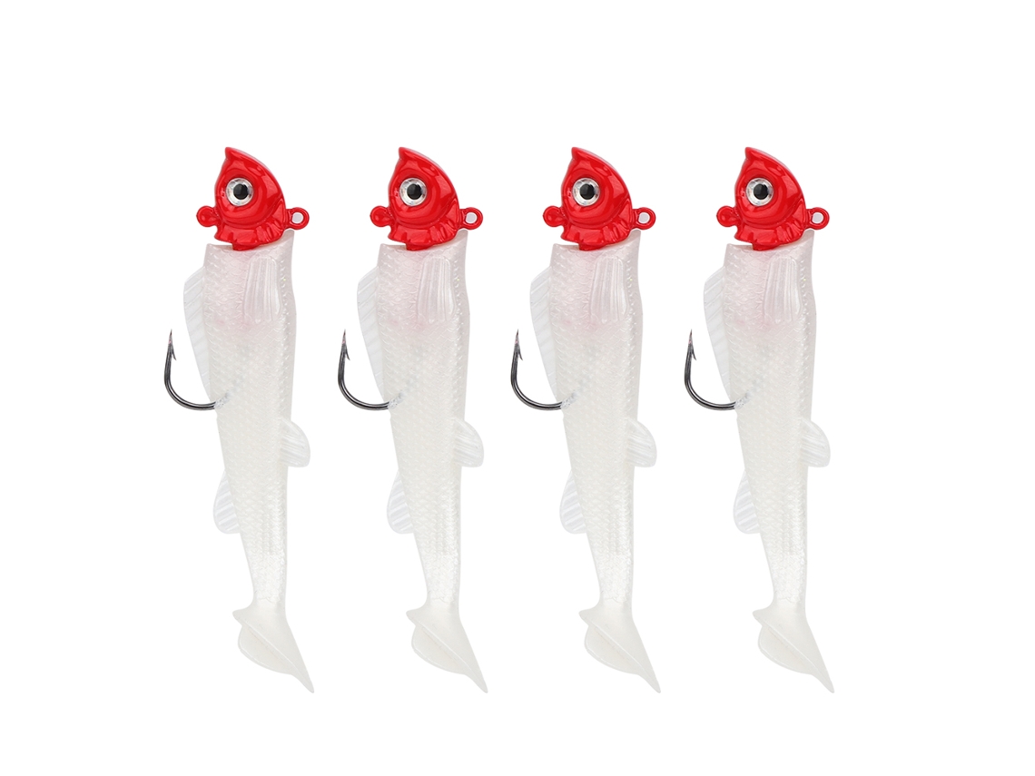 Lure (anti-snagging Bionic Fish Lure) Outdoor Fishing Lure 15g Lead Head Hook Soft Bait Bionic Fishing Bait 4pcs/bag