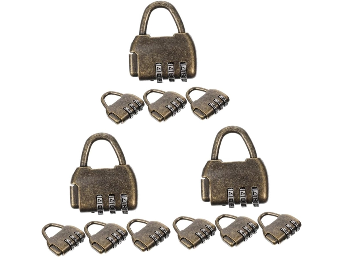 Conjunto De 12 Cadeados Vintage Para Caixa De Armazenamento E