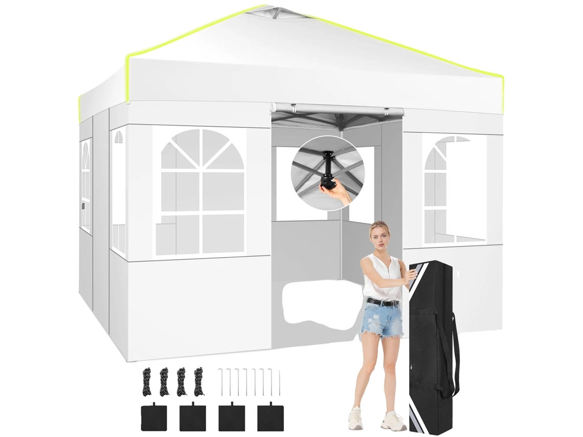 Gazebo Pop Up, Impermeável, Proteção Uv, Branco, 3x3m Oem