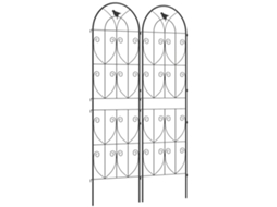Suporte para Plantas Trepadeiras com Pássaros Conjunto de 2 Treliças de Jardim para Vegetal Videira Flor Metálica 50 X 180 Cm Preto Ge