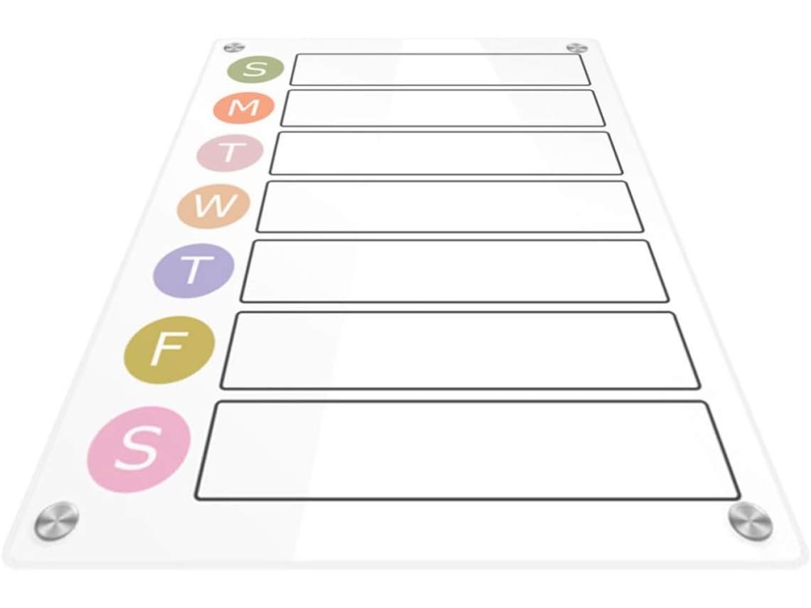 Agenda Magnétique Tableau Blanc Para Refrigerador Em Acrílico Écriture Lisse E Reutilizável, Cuisine Et Bureau