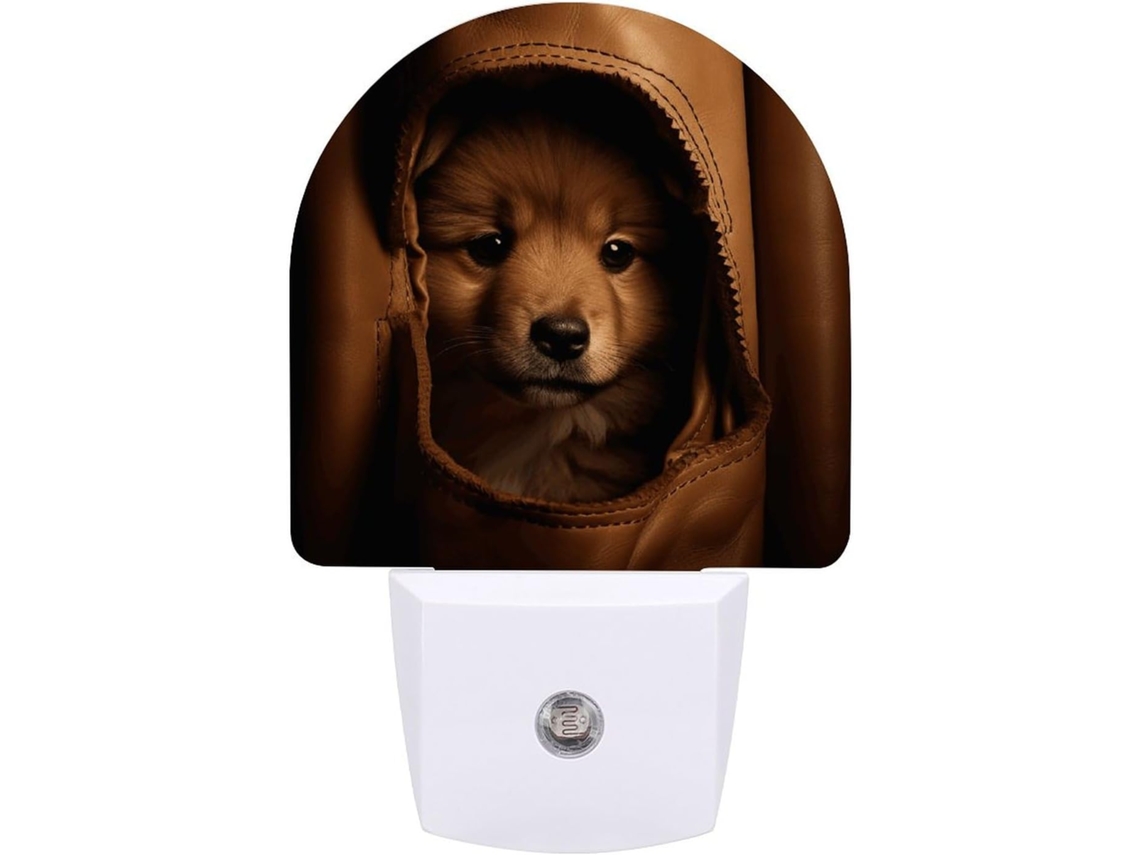 Luminária Noturna Tomada, Luminária Chow, com Sensor de Movimento, Luminária Noturna LED Impressa, Luz Branca Suave