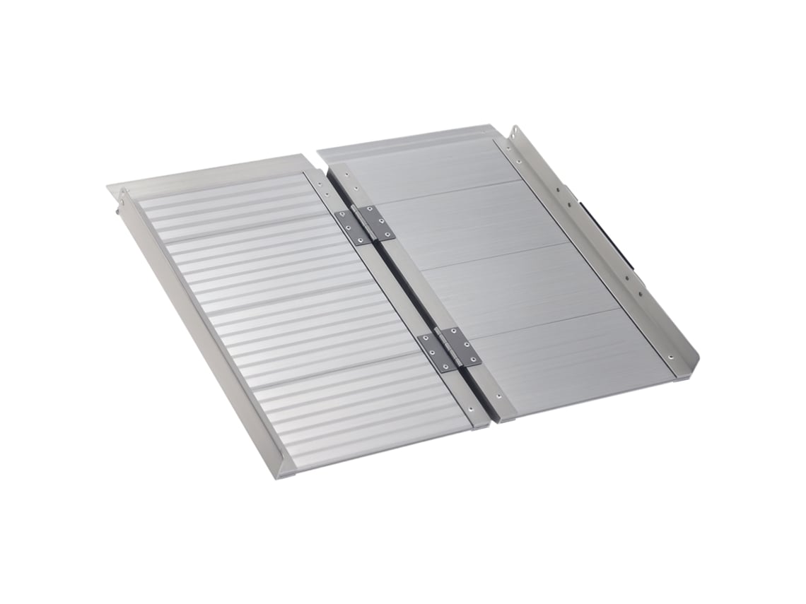 Rampa Dobrável, Suporta 270 Kg Brável Antiderrapante Para Cadeira De Rodas Em Alumínio Com Bordas Elevadas, Carga Máxima De 270 Kg, 61 X 74cm Btforus