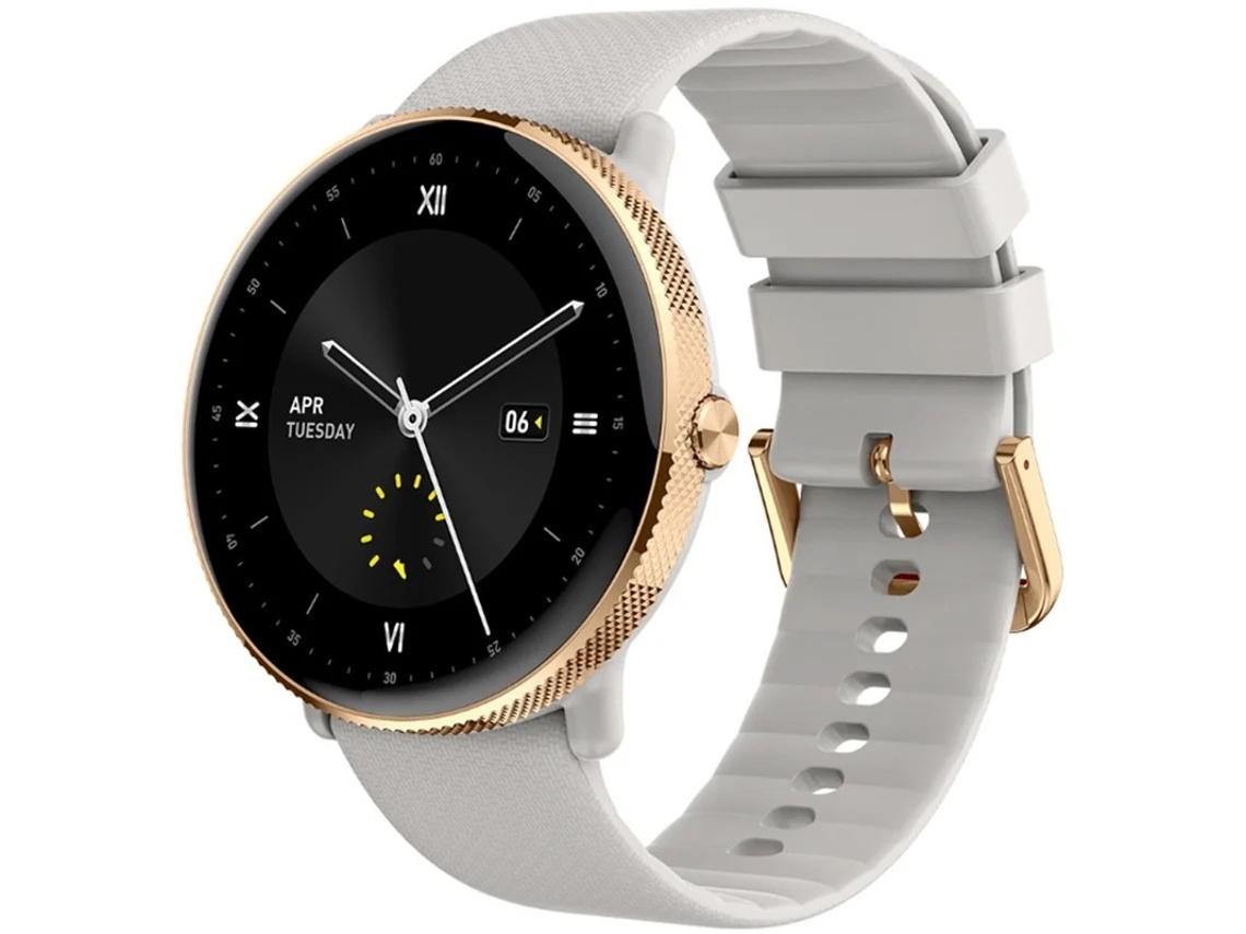 Smartwatch Para Casas E Mulheres Relógio Esportivo Monitoramento de Frequência Cardíaca Grande Tecido Chamadas Bluetooth Ouro Rosa Bestvite