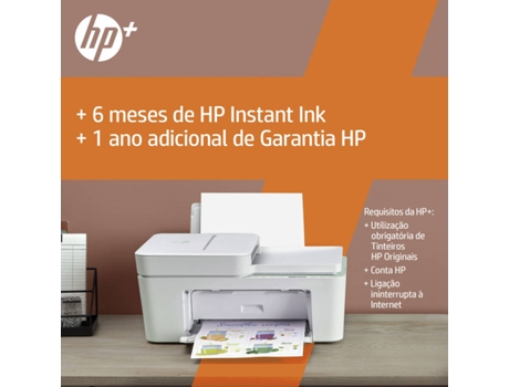 Impressora HP DeskJet Plus 4122e (Jato de Tinta - Wi-Fi - Instant Ink)