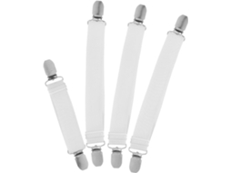 Pretyzoom Conjunto De 4 Tiras Ajustáveis Para Fixar Tábua Passar Roupa E Capas Sofá Elástico Antiderrapante Cor Clara