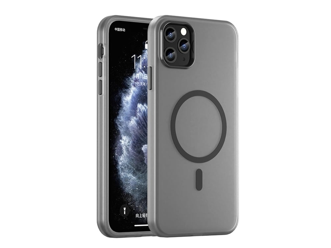 Capa Híbrida Translúcida Para Iphone 11 Pro Max - Tpu E Pc Com Magsafe | Fosca - Preta