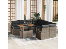 Vidaxl Conjunto De Sofá De Jardim 9 Unid. 8-número De Lugares