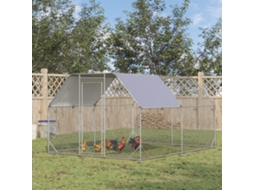 Galinheiro Cinza com porta trancável 280x380x195 cm para 10-12 galinhas S/MARCA