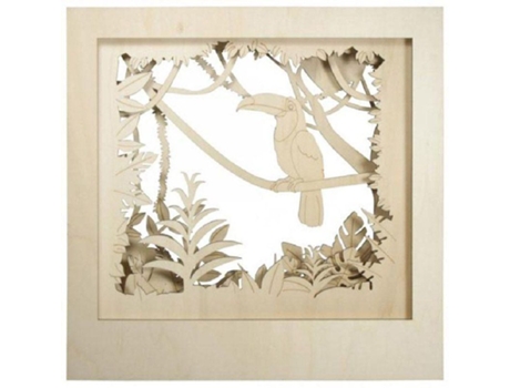 Moldura de madeira decorativa XL com padrão 3D - 53 x 53 x 14,5 cm - Tucano Rayher