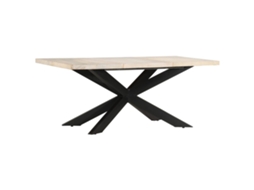 Vidaxl Mesa De Jantar 180x90x76 Cm Madeira Mangueira Maciça Branqueada