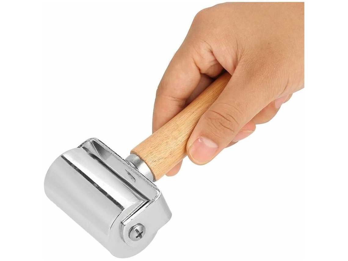 Rolo De Metal E Madeira Com Cabo De Couro Para Cola De Couro, 100 Mm, 60 Mm, 26 Mm, Prata Slowmoose (60 Mm)