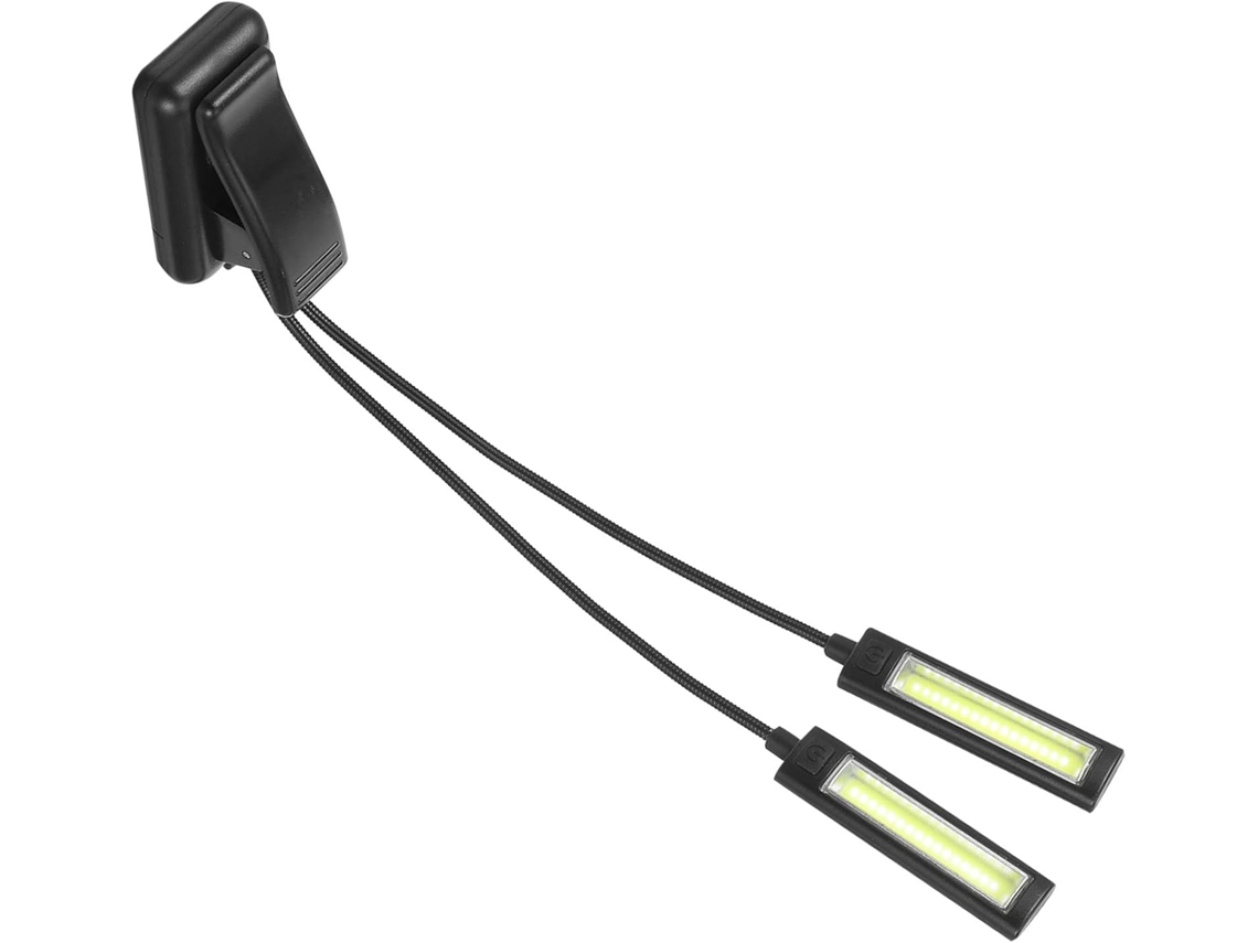 Luminária De Mesa Led Com Clipe E Duas Cabeças, Ideal Para Leitura,
