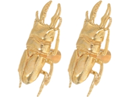 Conjunto De 2 Puxadores Gaveta Nolitoy Em Latão, Formato De Besouro Dourado, Para Móveis E Armários, Design Vintage E