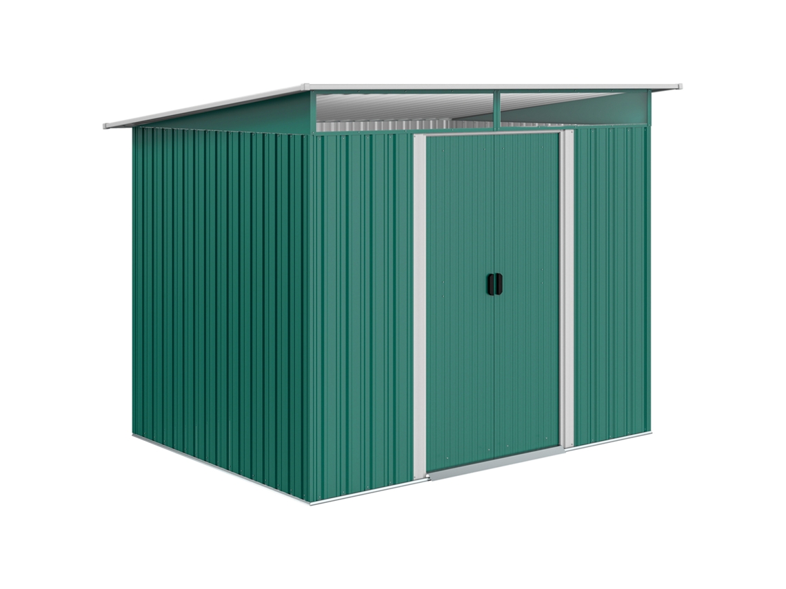 Abrigo de Jardim 4,5m² com 2 Portas Deslizantes 260x194x200cm Verde S/MARCA