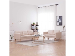 Vidaxl 2 Pcs Conjunto De Sofás Tecido Cor Creme