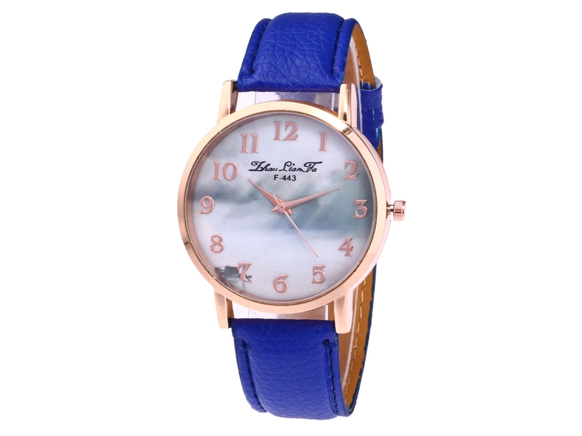 Relógio de Pulso de Casal Analógico de Quartzo com Pulseira Pu Fashion (azul)