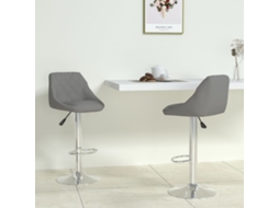 Vidaxl Bancos De Bar 2 Pcs Couro Artificial Cinzento