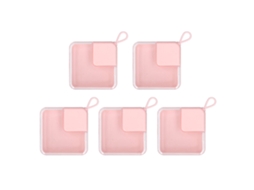 5 Piezas Caja De Almacenamiento De Plástico Transparente Rosa Pequeña Para Joyería