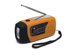 Rádio Solar, 2000mah, Rádio De Emergência Com Manivela, Rádio Fm, Lanterna E Cabo Usb Brilvibera (laranja)