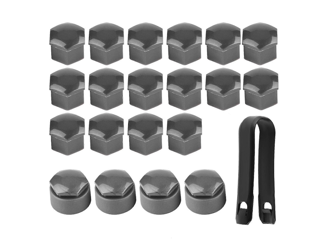 20 peças de tampas protetoras anti roubo de parafusos de roda, 17mm, cinza, No.99664 | S/MARCA